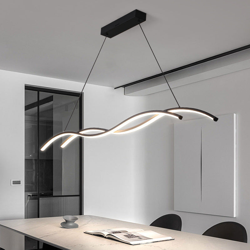 Suspension LED linéaire ondulée — 90, 120 ou 150 cm
