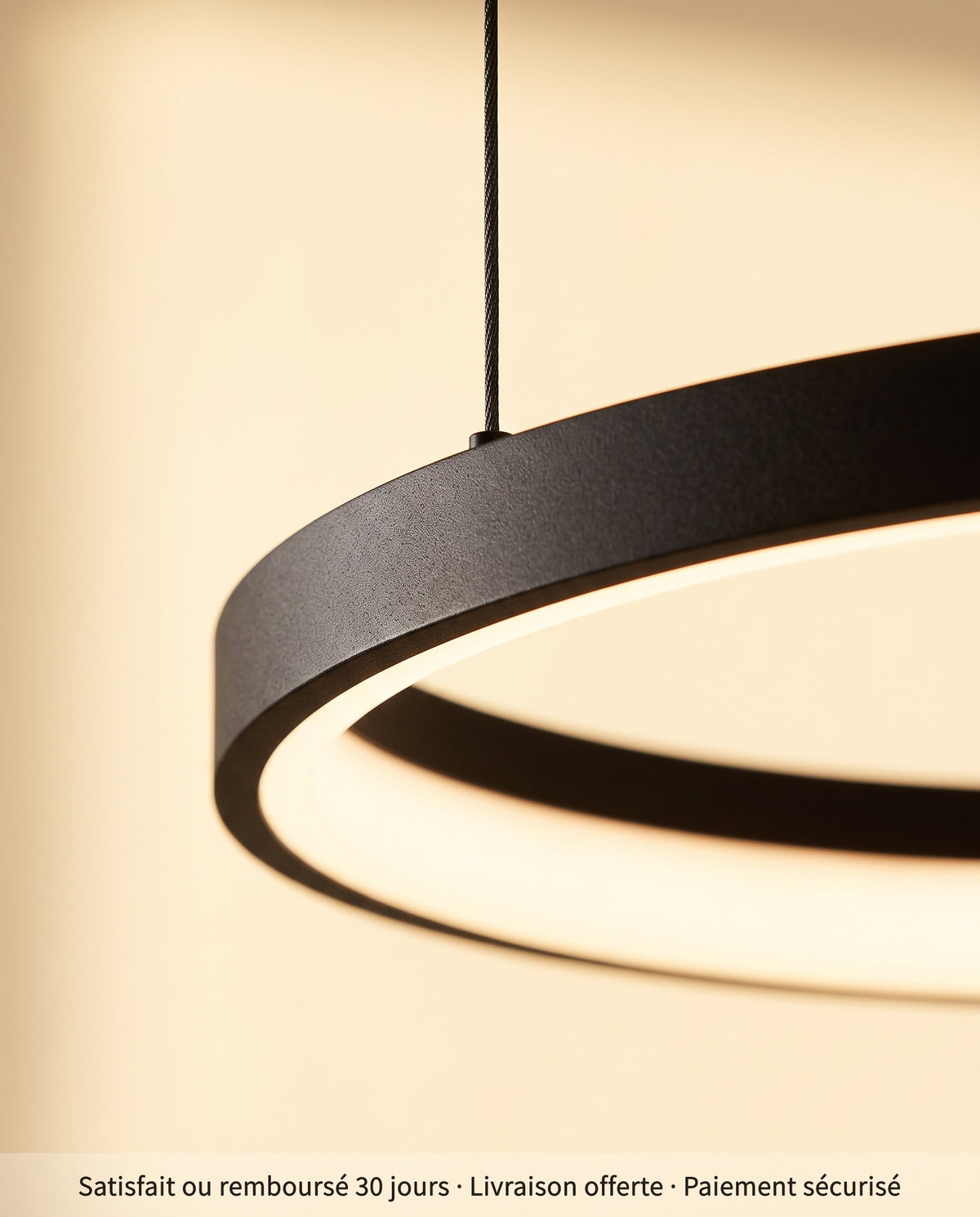 Cercle noir, détail du profilé et du câble