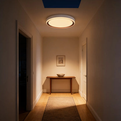 Plafonnier LED rond, blanc et cuivre — 40 ou 50 cm