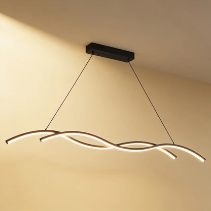 Suspension LED linéaire ondulée — 90, 120 ou 150 cm