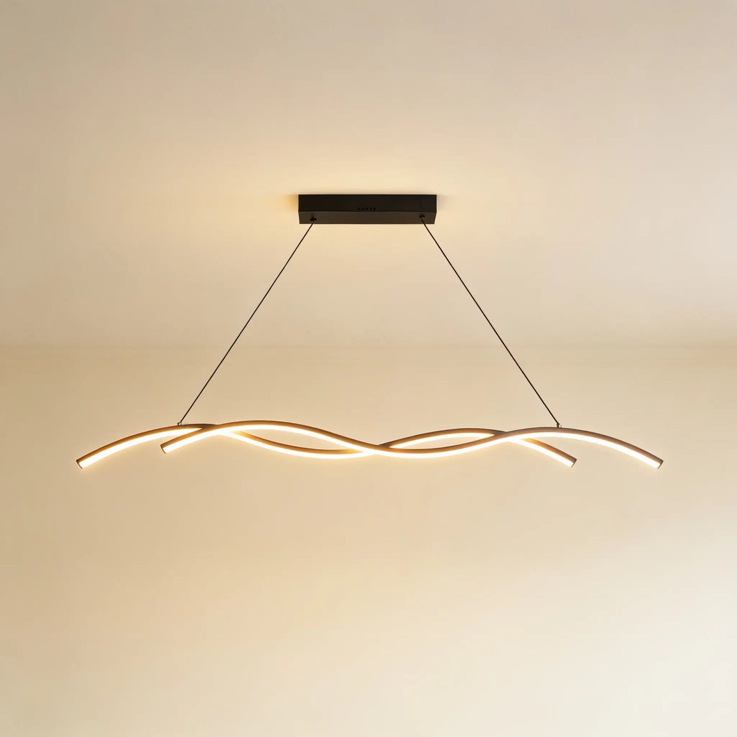 Suspension LED linéaire ondulée — 90, 120 ou 150 cm