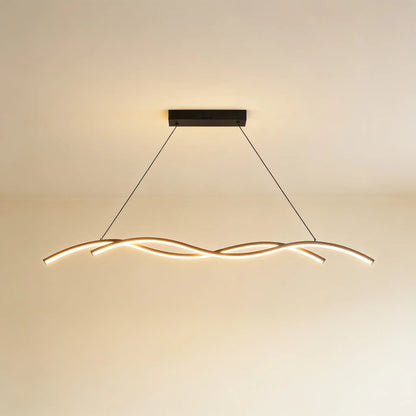 Suspension LED linéaire ondulée — 90, 120 ou 150 cm