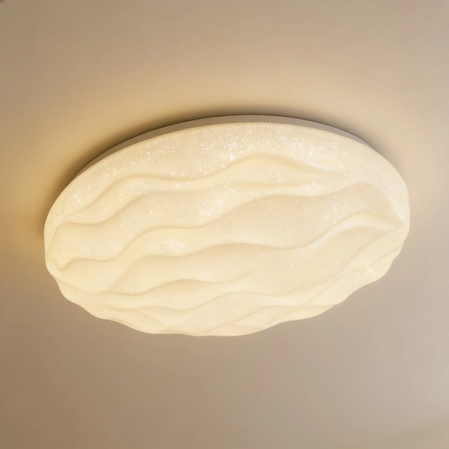 Plafonnier LED plat, motif vagues — 37 ou 48 cm