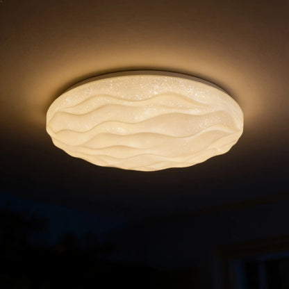 Plafonnier LED plat, motif vagues — 37 ou 48 cm