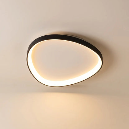Archipel, plafonnier LED trois galets, blanc et noir