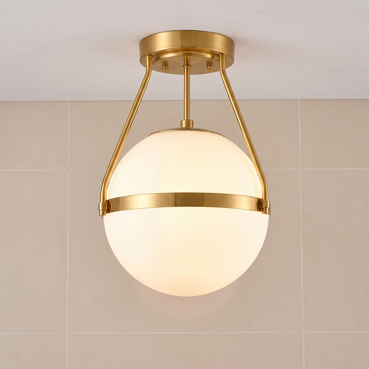 Falot, suspension courte de salle de bain, vue de face