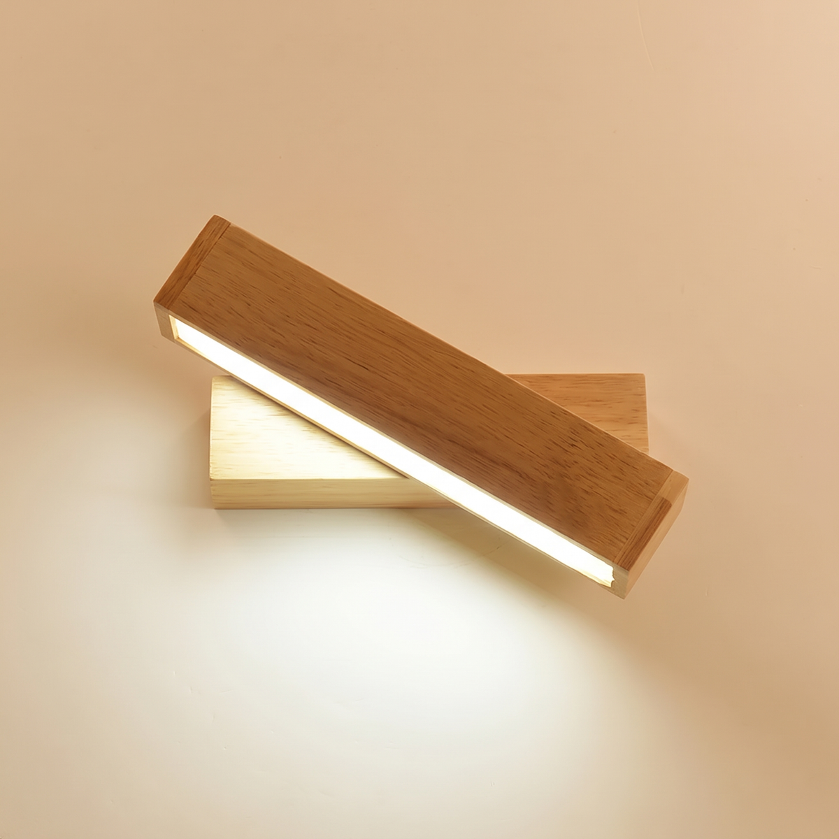 Madrier, applique bloc de bois pivotant, vue de face