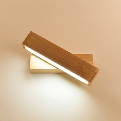 Madrier, applique bloc de bois pivotant, vue de face