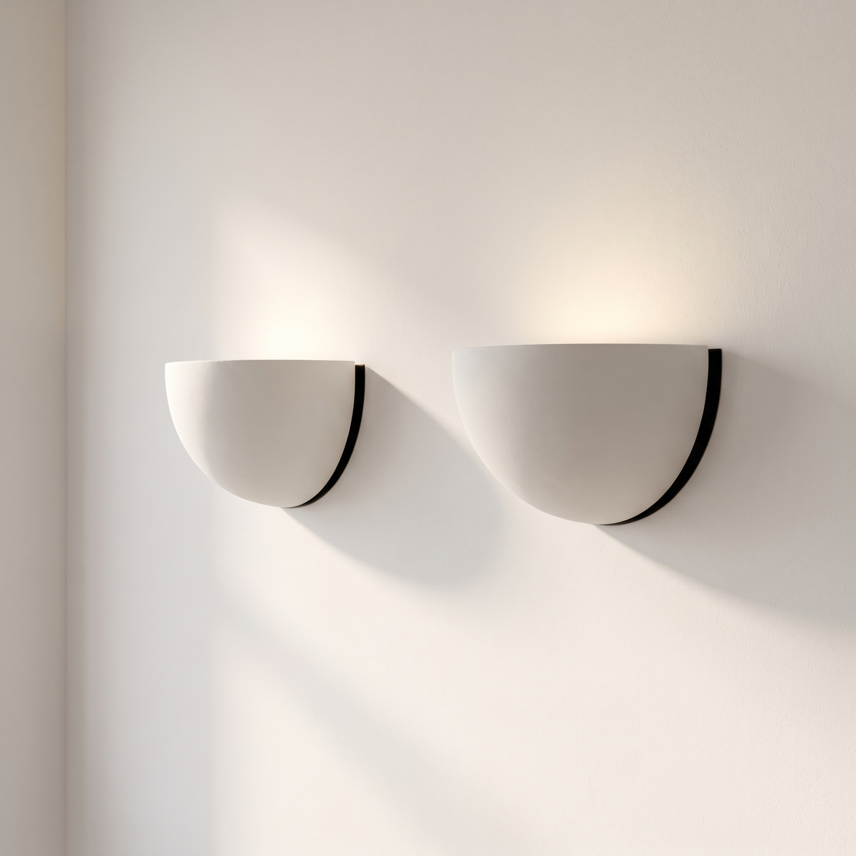 Demi-lune de plâtre, paire