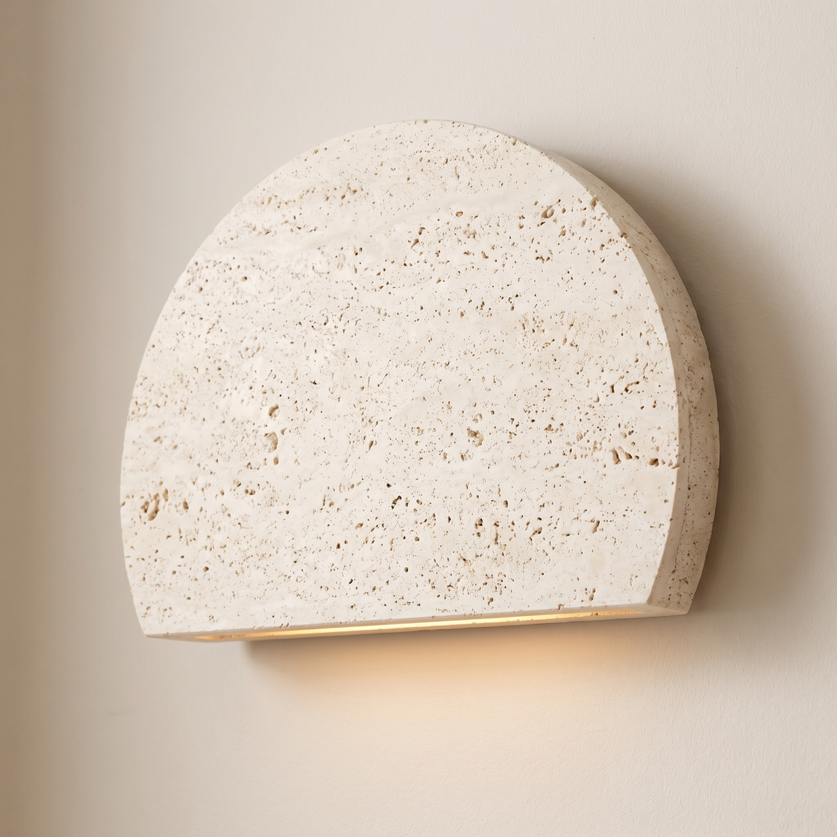 Demi-lune – détail du travertin